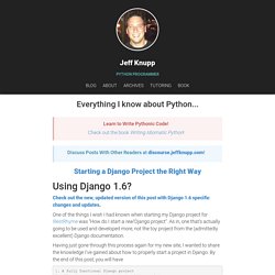 Starting a Django Project the Right Way