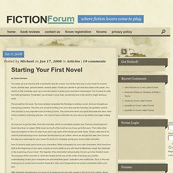 Starting Your First Novel