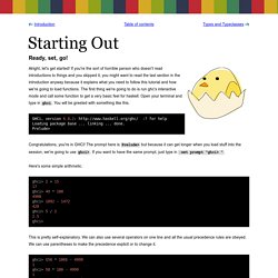 Learn You a Haskell for Great Good! - Starting Out