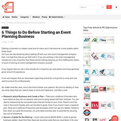 6 Things to Do Before Starting an Event Planning Business