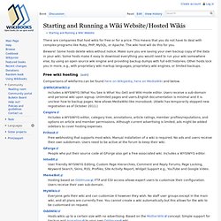 Starting and Running a Wiki Website/Hosted Wikis