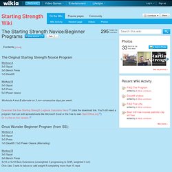 The Starting Strength Novice/Beginner Programs - Starting Strength Wiki