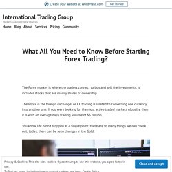 What All You Need to Know Before Starting Forex Trading? – International Trading Group