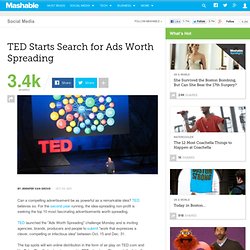 TED Starts Search for Ads Worth Spreading