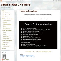 LEAN STARTUP: Customer Interviews