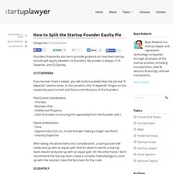 Startup Founder Equity Split