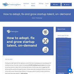 How to adopt, fix and grow startup talent, on-demand - FreelancingTeams