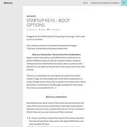 Mac OS X Things · Startup Keys – Boot Options