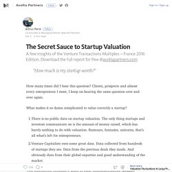 The Secret Sauce to Startup Valuation – Avolta Partners – Medium