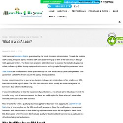SBA Loans for Startups, Small Business Administration