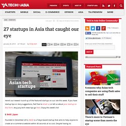 27 startups in Asia that caught our eye (26 January 2014)