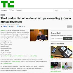 The London List – London startups exceeding $10m in annual revenues