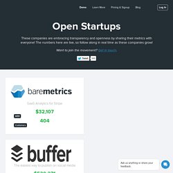 Open Startups: Real time revenue metrics of transparent startups