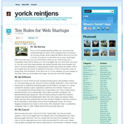 Ten Rules for Web Startups