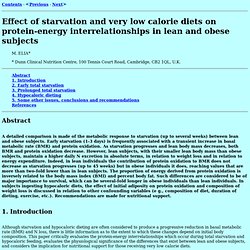 Effect of starvation and very low calorie diets on protein-energy interrelationships in lean and obese subjects