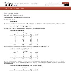 Stata Learning Module: Using IF with Stata commands