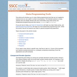 Stata Programming Tools