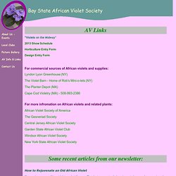 Bay State African Violet Society