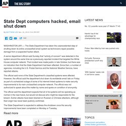 State Dept computers hacked, email shut down