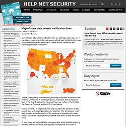 Map of state data breach notification laws
