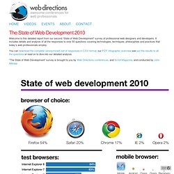 The State of Web Development 2010