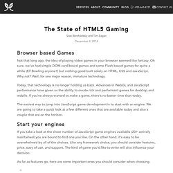 The State of HTML5 Gaming