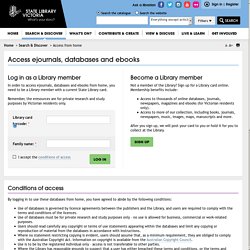State Library of Victoria, Access from home, Log in