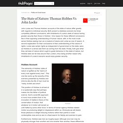 The State of Nature: Thomas Hobbes Vs John Locke