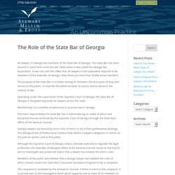 The Role of the State Bar of Georgia
