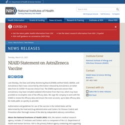 23.03.21 NIAID Statement on AstraZeneca Vaccine