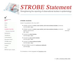 STROBE Statement: Available checklists