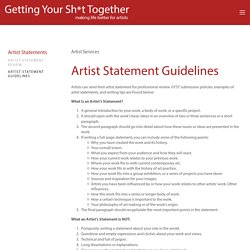 Artist Statement Guidelines — Getting Your Sh*t Together