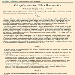 Chicago Statement on Biblical Hermeneutics