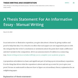 A Thesis Statement For An Informative Essay - Manual Writing