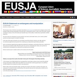 EUSJA Statement on embargoes and manipulation