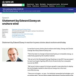 Statement by Edward Davey on onshore wind