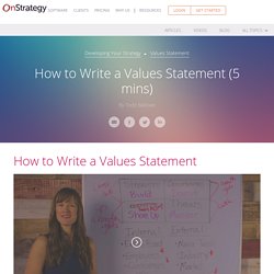 How to Write a Value Statement