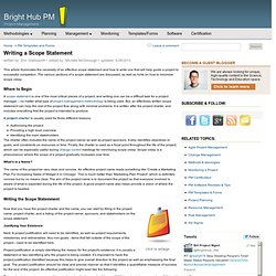 How to Write A Scope Statement - With Sample MS Word Template