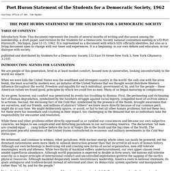 Port Huron Statement of the Students for a Democratic Society, 1962