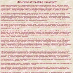 Statement of Teaching Philosophy