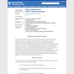 Policy Statement on IMF Technical Assistance—Policy Statement