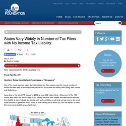 States Vary Widely in Number of Tax Filers with No Income Tax Liability