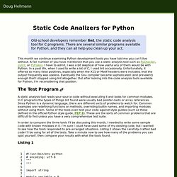 Static Code Analyzers for Python - Doug Hellmann