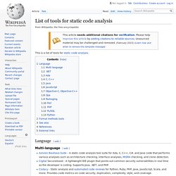 List of tools for static code analysis