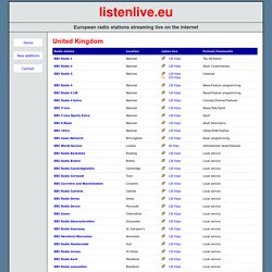 United Kingdom radio stations streaming live on the internet