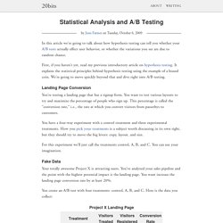 3- Statistical Analysis and A/B Testing