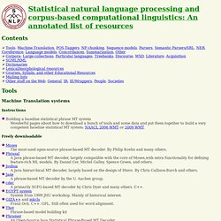 Statistical NLP / corpus-based computational linguistics resources