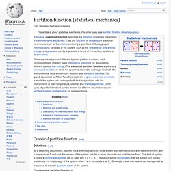 Partition function (statistical mechanics)
