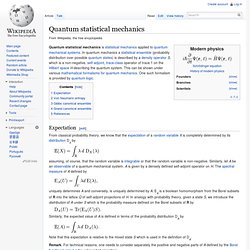 Quantum statistical mechanics