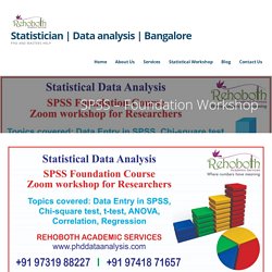 SPSS Statistical foundation Workshop - Data analysis